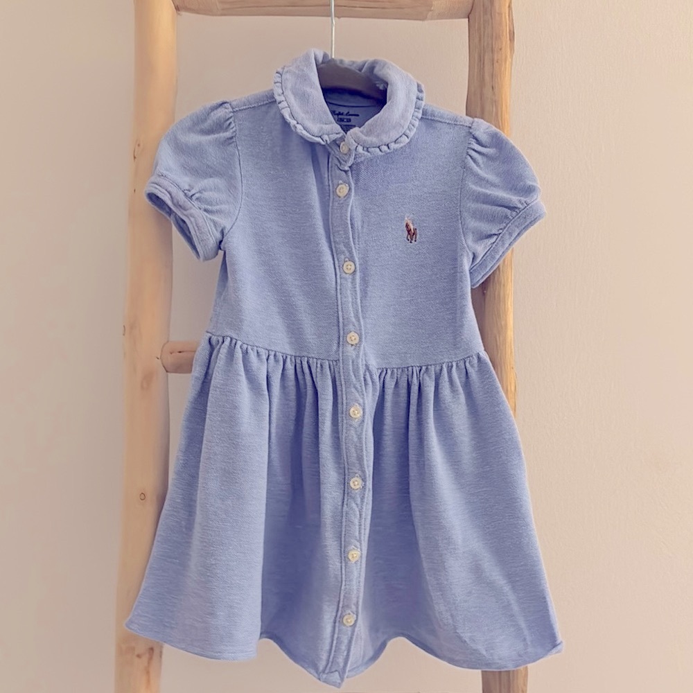Polo by Ralph Lauren Blue Dress with Peter Pan Collar and Bloomers - Picture 3 of 5
